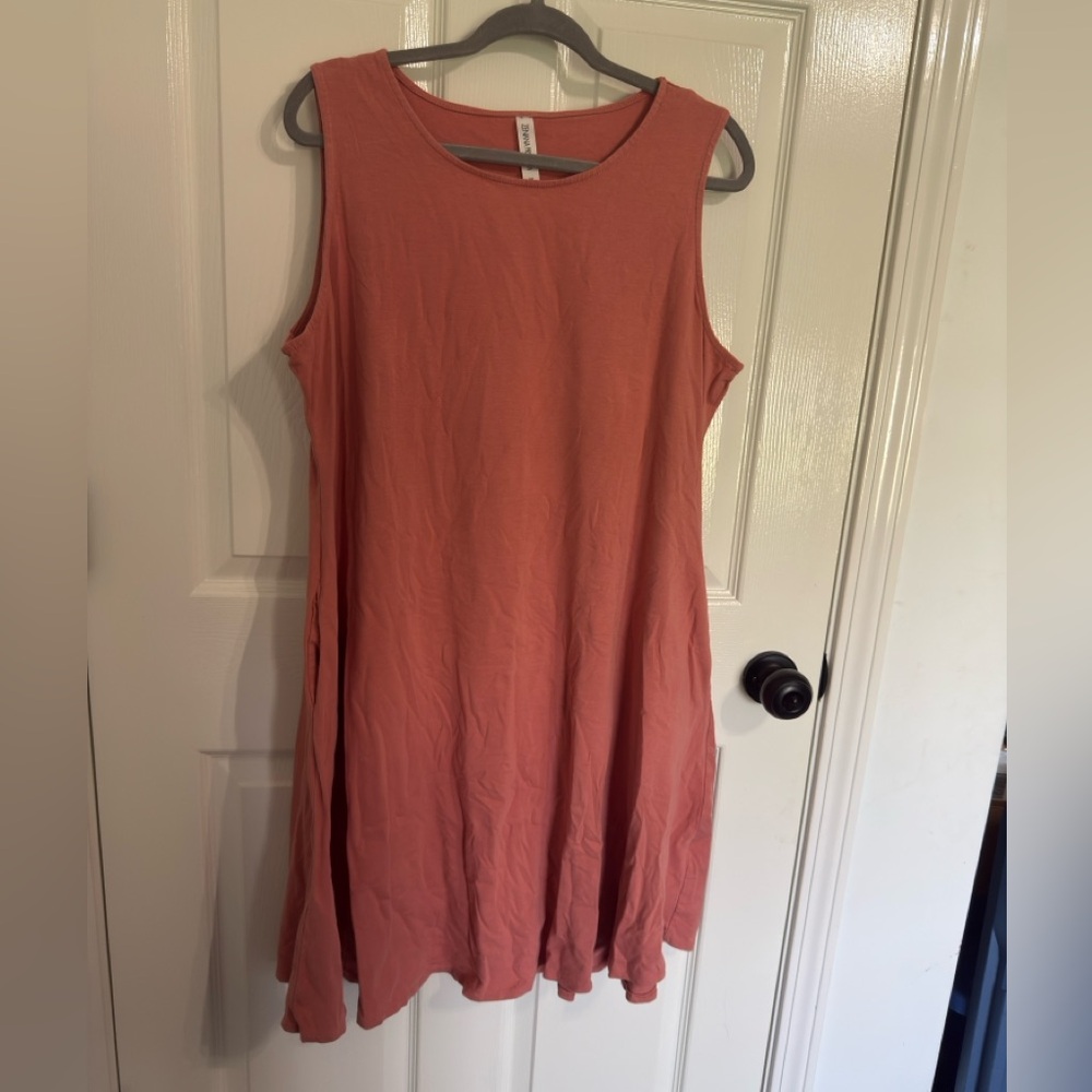 Zenana Outfitters Sleeveless Coral Swing Dress